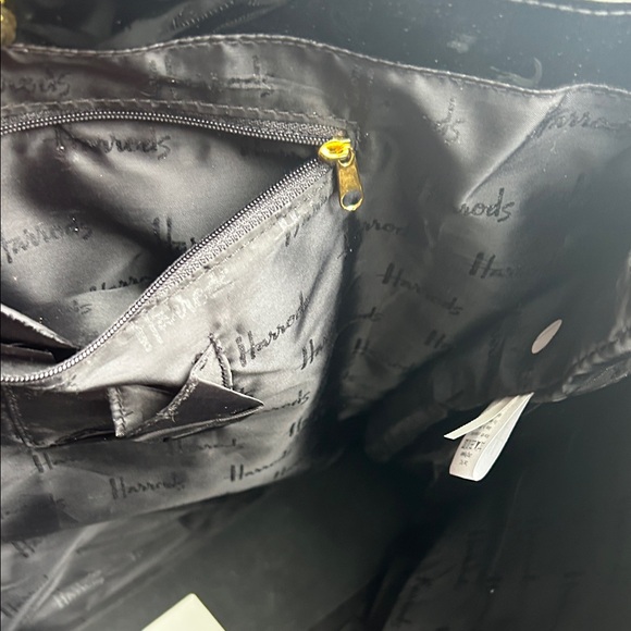 New Harrods Glossy Black Tote with Gold Logo - Picture 5 of 7